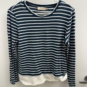 Tory Burch navy stripe top